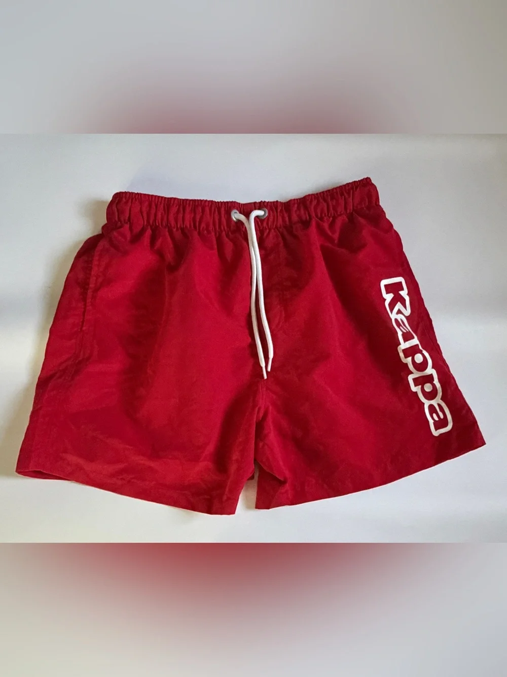 Kappa Red Men's Swim Board Shorts with White Logo